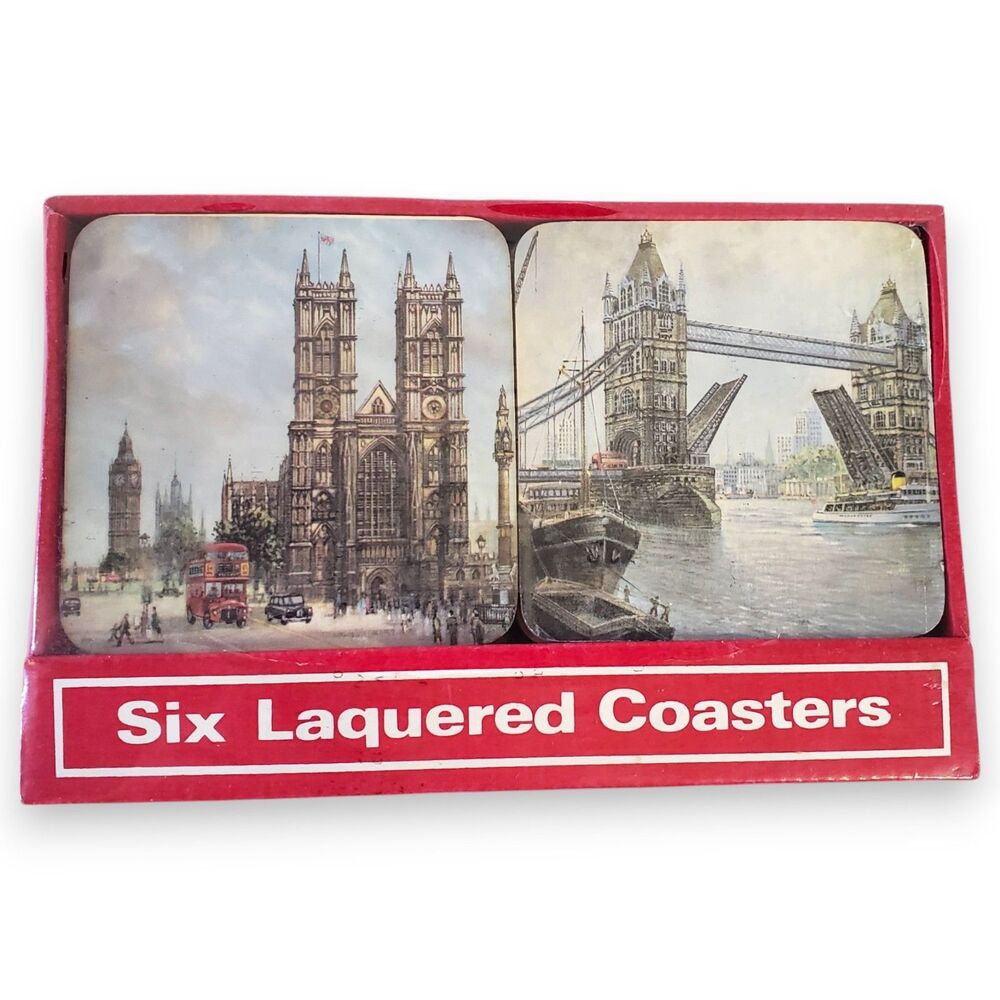 Vintage London Coasters Set 6 NEW Sealed England Souvenir